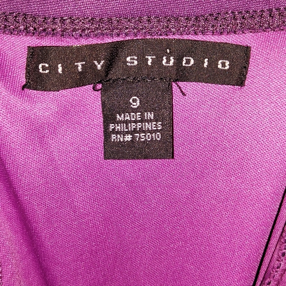 City Studio Purple Strappy High Low Dress sz 9 pre-owned - Picture 6 of 6